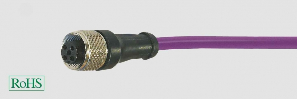 Profibus RS 485 M12/4-pole central IP67, соединительный кабель, для буксируемых цепей