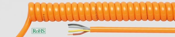 PUR-спиральный кабель, оранжевый